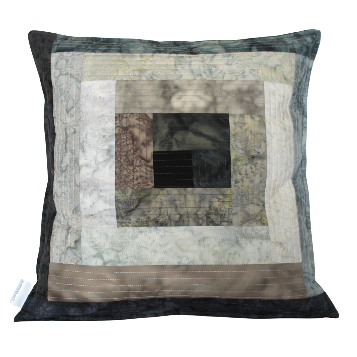Patchwork Quilted Cushion - Mono