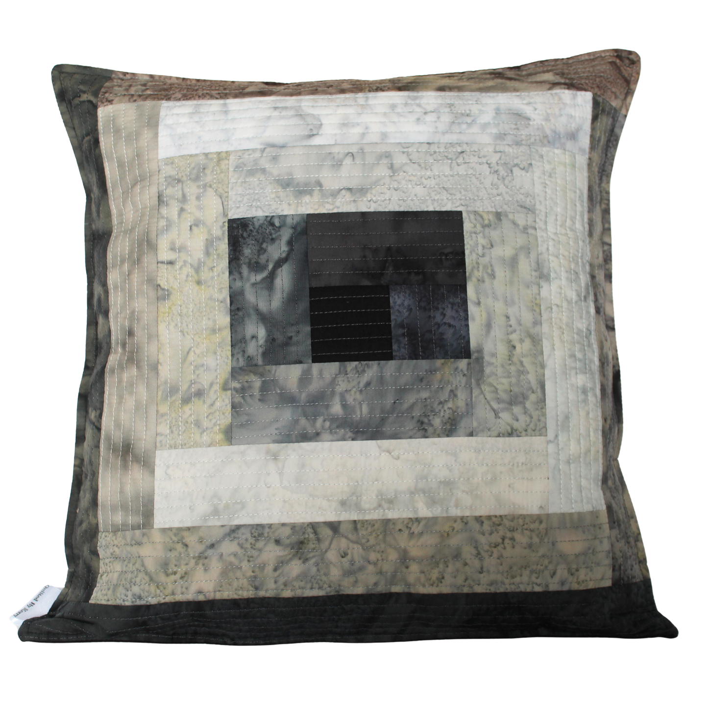 Patchwork Quilted Cushion - Mono