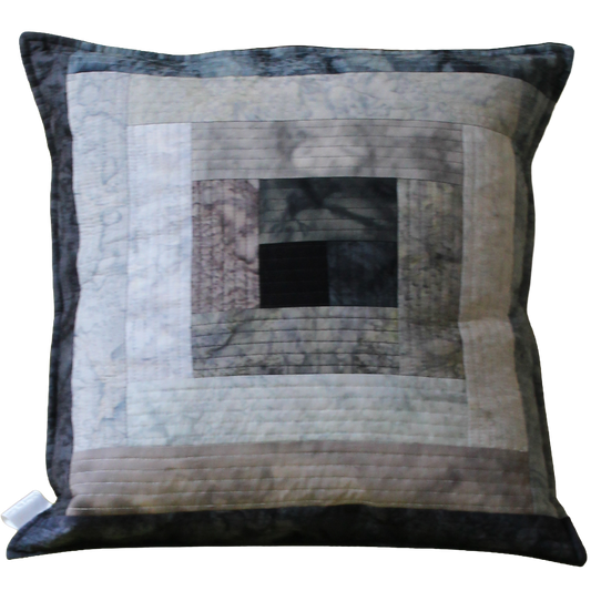 Patchwork Quilted Cushion - Mono