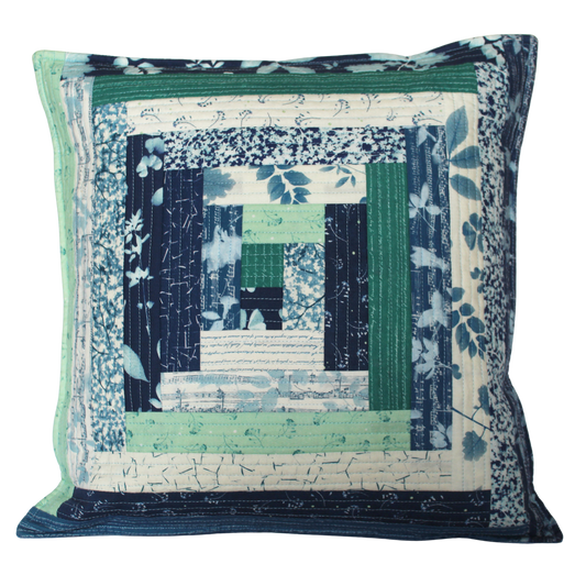 Patchwork Quilted Cushion - Teal