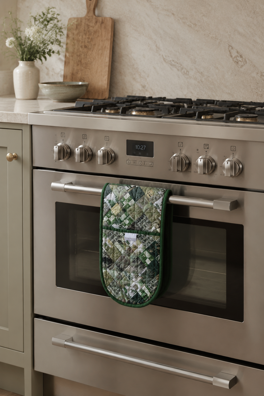 Double Oven Gloves - Rustic Green