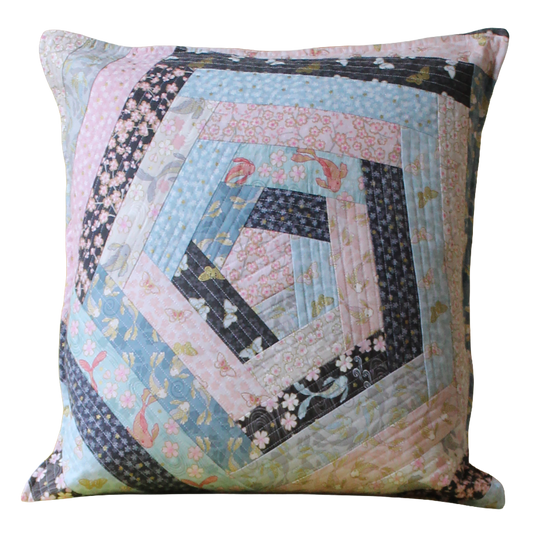 Patchwork Quilted Cushion - Japanese Koi