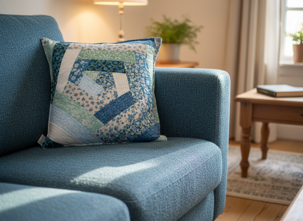 Patchwork Quilted Cushion - Liberty