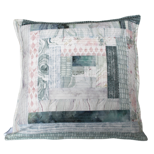 Patchwork Quilted Cushion - Ambient Pink