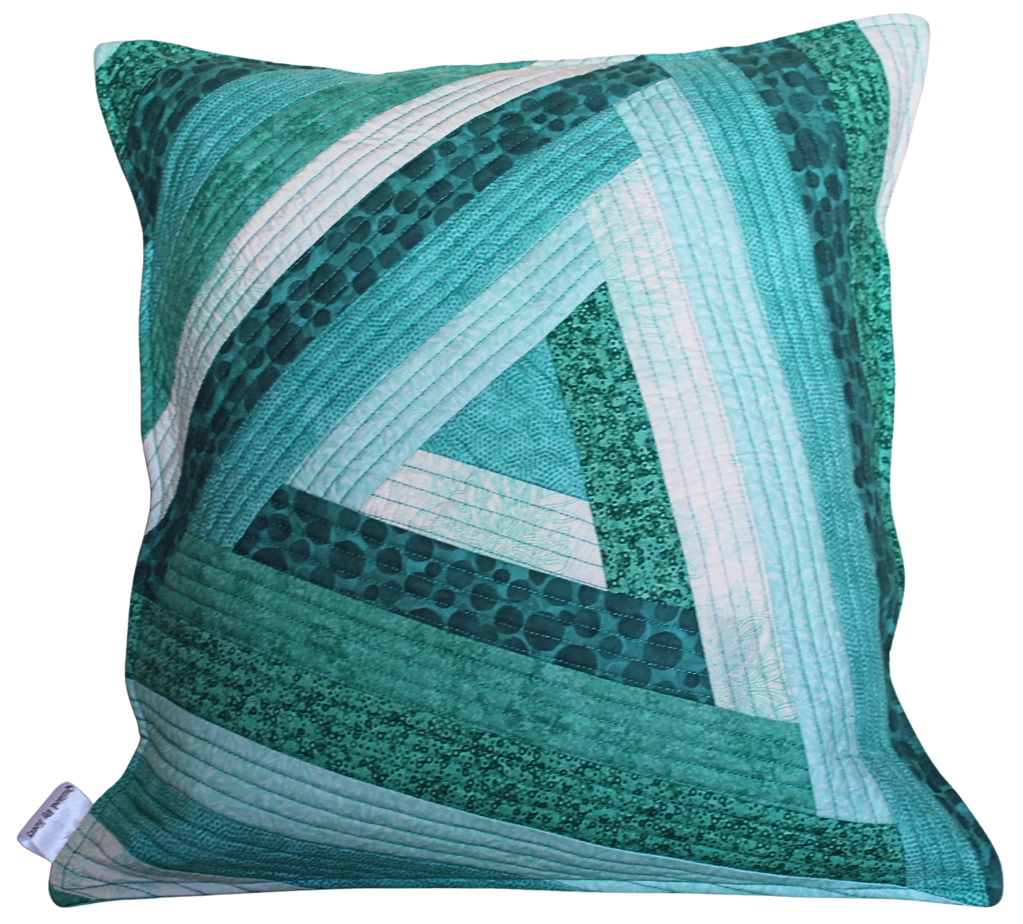 Patchwork Quilted Cushion - Vibrant Turquoise
