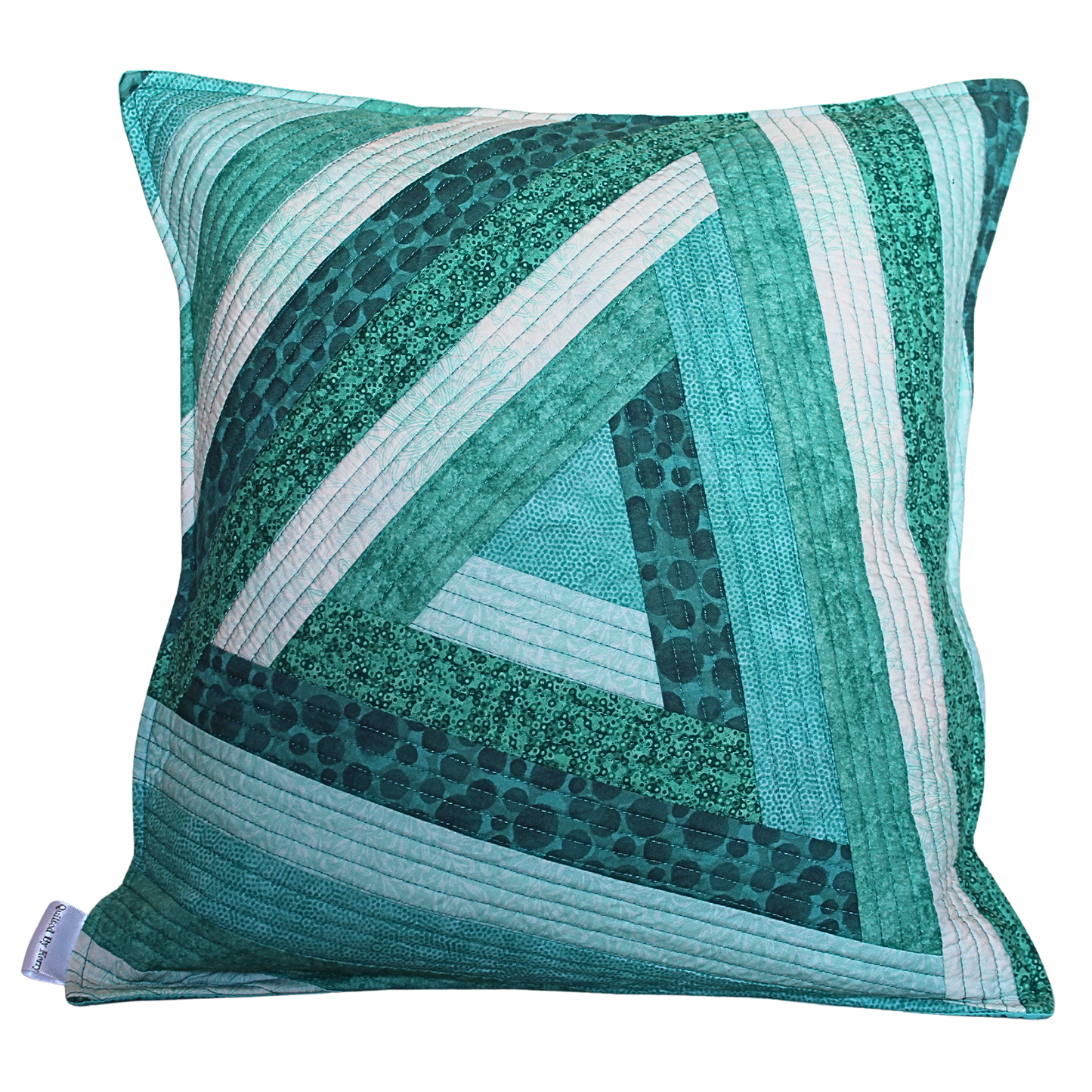 Patchwork Quilted Cushion - Vibrant Turquoise