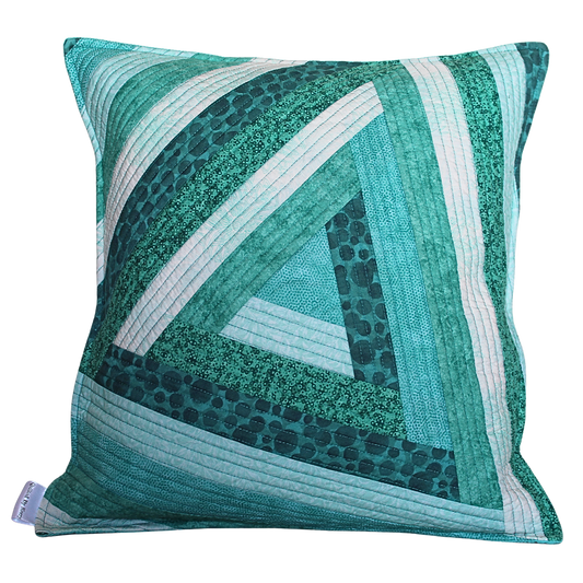 Patchwork Quilted Cushion - Vibrant Turquoise